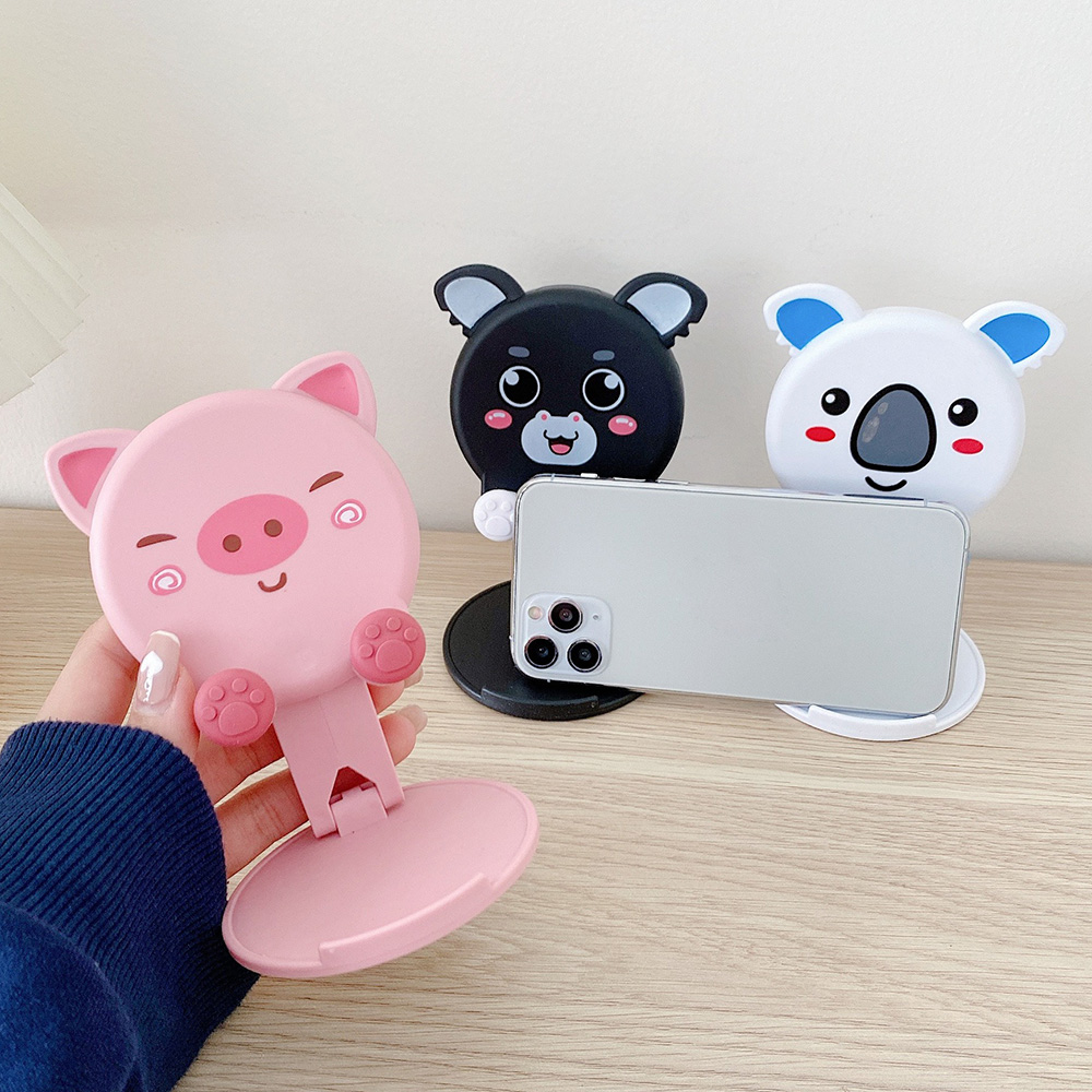 Tablet Accessories For Students - Schattige dierenfiguur bureautelefoonstandaard, opvouwbaar, verstelbaar, smartphonehouder,