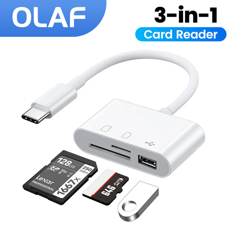 Microsd Card Tablet - 3in-1 Type-C Kaartlezer OTG SD TF
