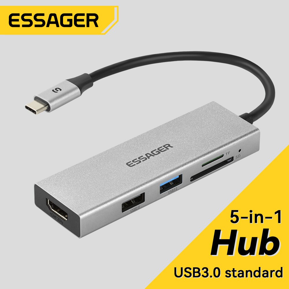 Hdmi Adapter Tablet - Essager 5 In 1 Usb C