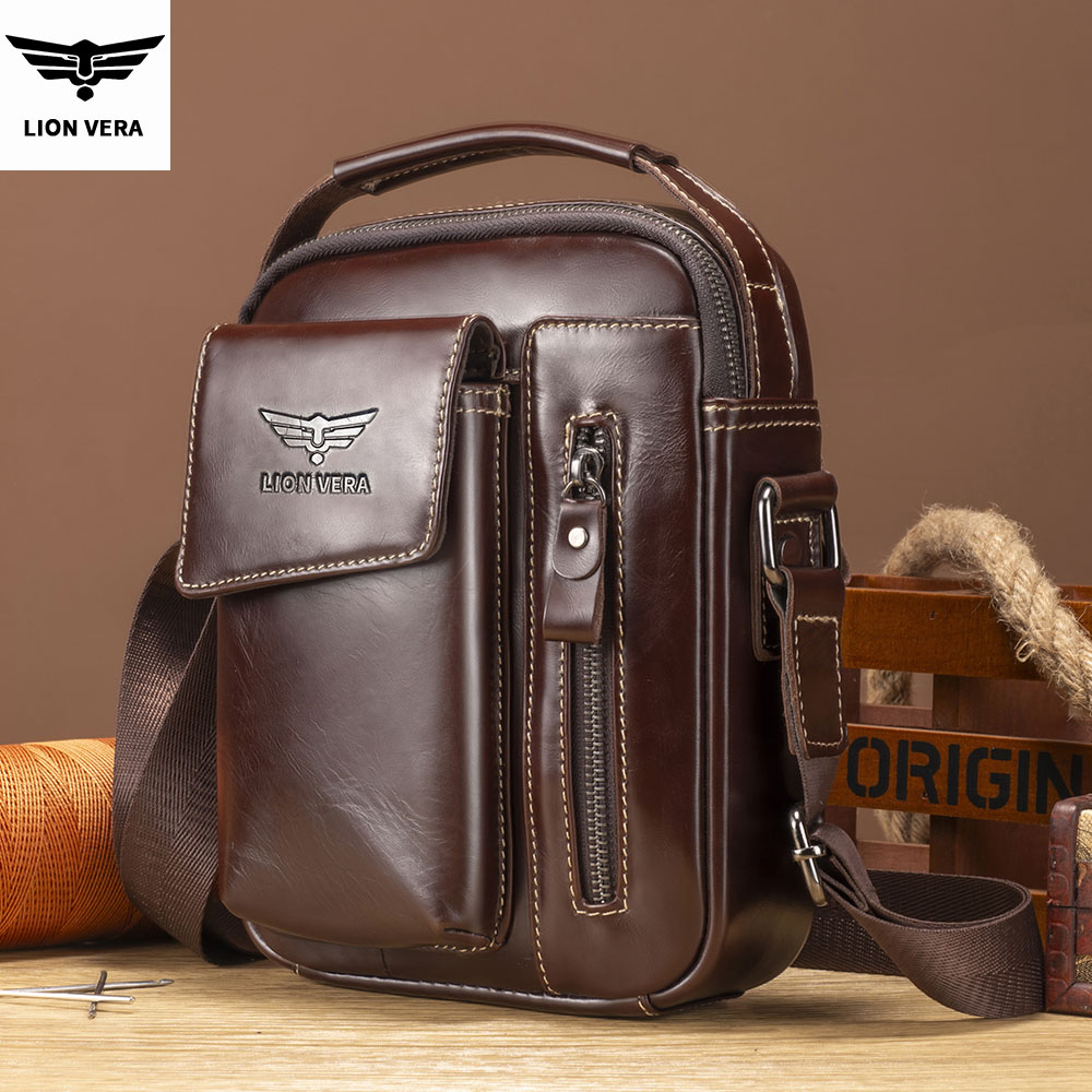 Tablet Shoulder Bag - LION VERA Heren Schoudertas van Echt
