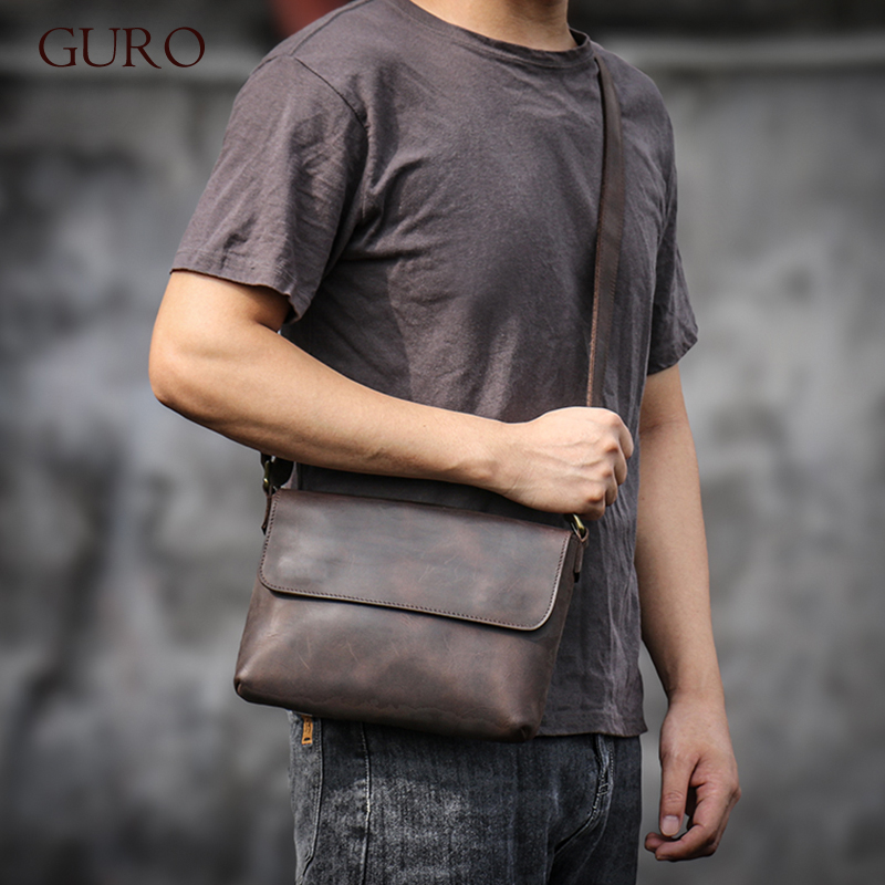 Guro Vintage Echt Lederen Scho - Tablet Shoulder Bag recensie en prijs